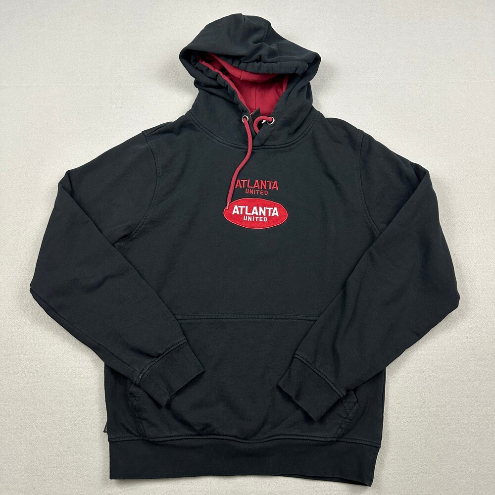 Atlanta United FC Hoodie Men Small Black Red MLS Pullover Sweatshirt Soccer S